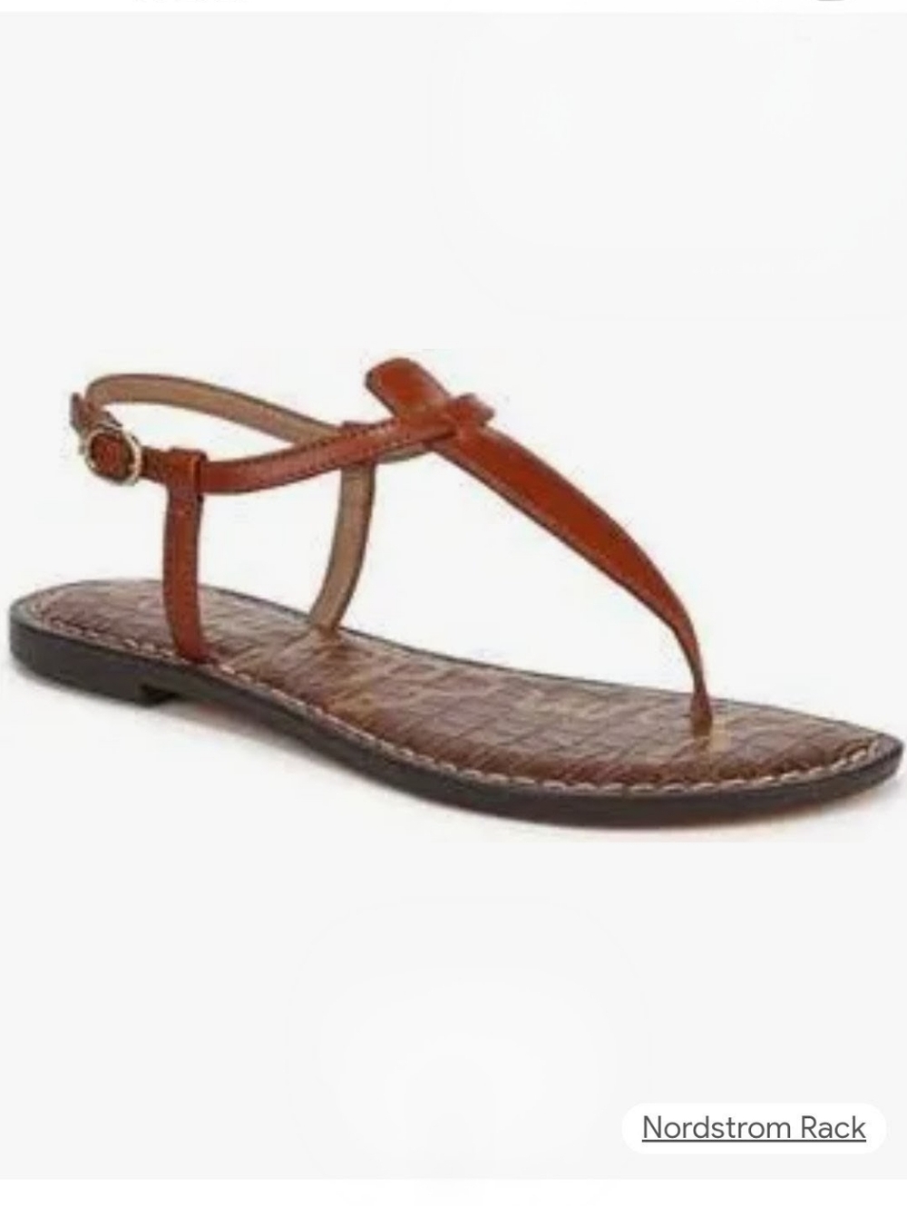 Sam Edelman Gigi Brown Leather T‑Strap Sandals W 7.5